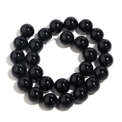 1 Strand Natural Stone Black Onyx Agate Round Loose Beads 2-20MM Pick Size For Crafts Making DIY Sewing clothing Accessories