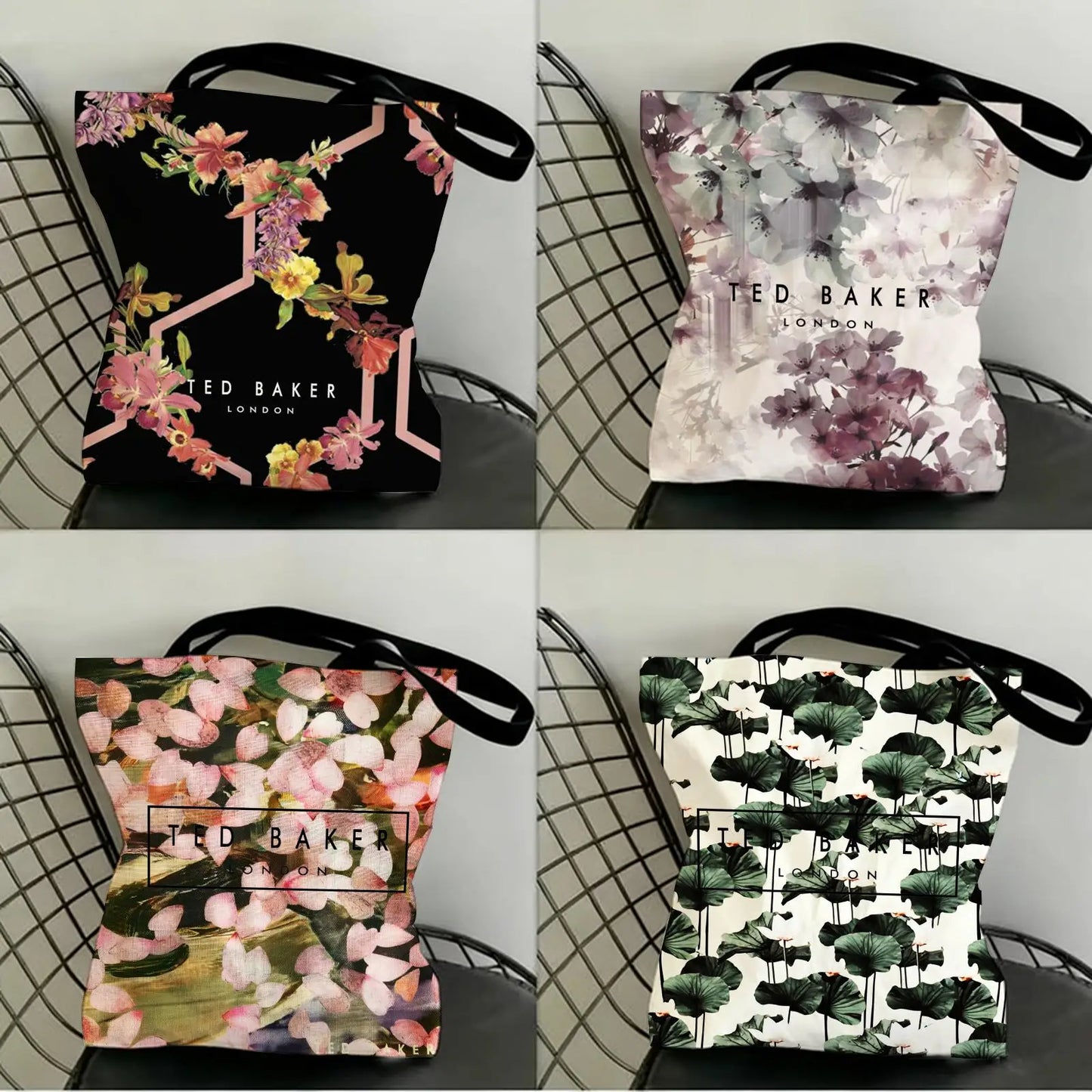 Fashion T-TED B-BAKERs Storage Bags Canvas Double-Sided Print Fashion Shoulder Tote Shopping Bag Gift Eco Handbags