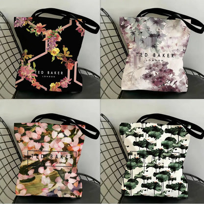 Fashion T-TED B-BAKERs Storage Bags Canvas Double-Sided Print Fashion Shoulder Tote Shopping Bag Gift Eco Handbags