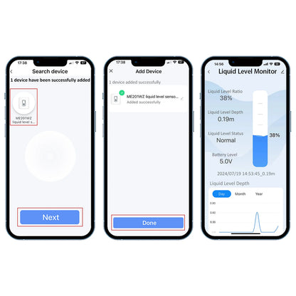 ME201WZ Wireless Zigbee Tuya Mobile App Detector Water Fuel Oil Liquid Level Sensor Alarm Indicator Remote Tank Monitor
