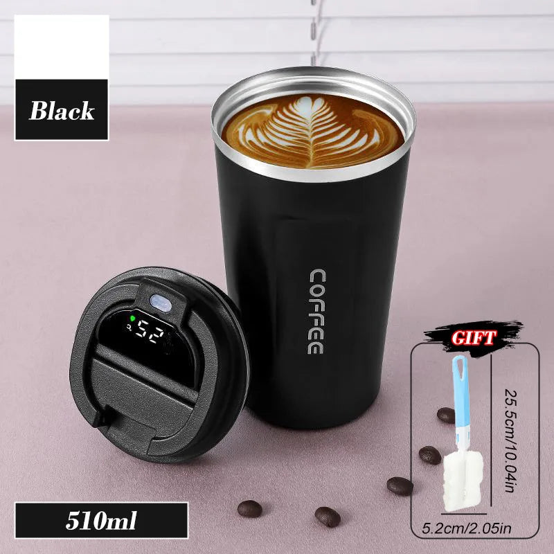 510ML Intelligent LED Temperature Display Stainless Steel Coffee Cup Temperature Measure Insulation Outdoor Car Portable Cup