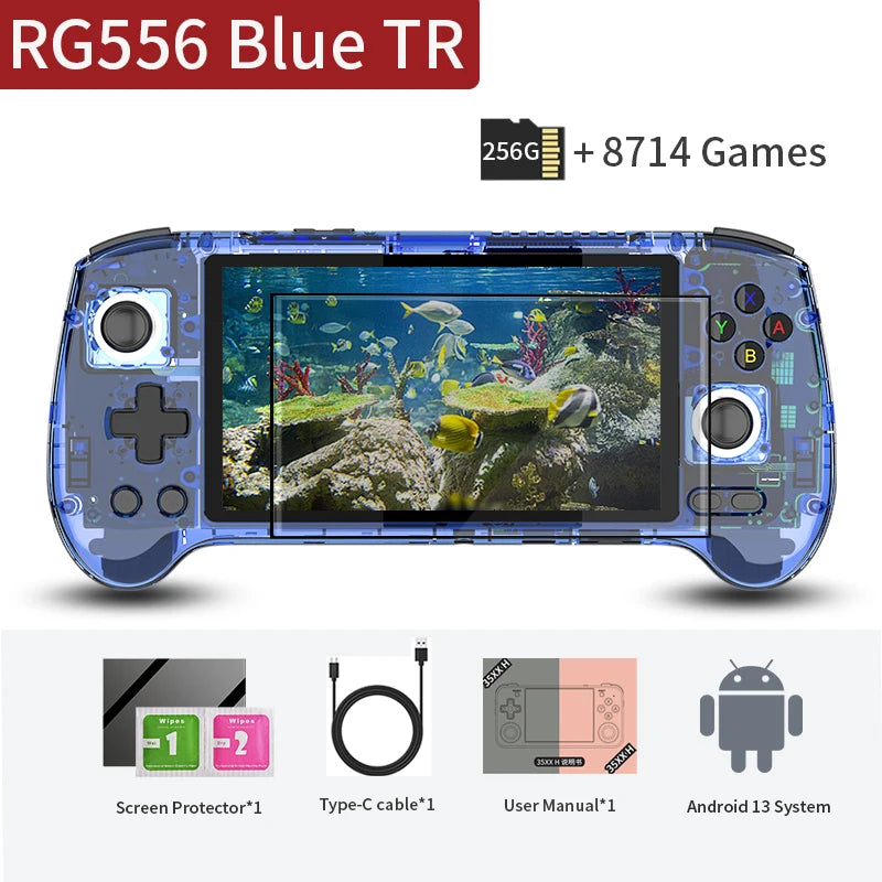 ANBERNIC RG556 Handheld Games Console 5.48'' AMOLED 1080*1920 Screen Android 5500mAh Portable Video Games Player AI Assistant