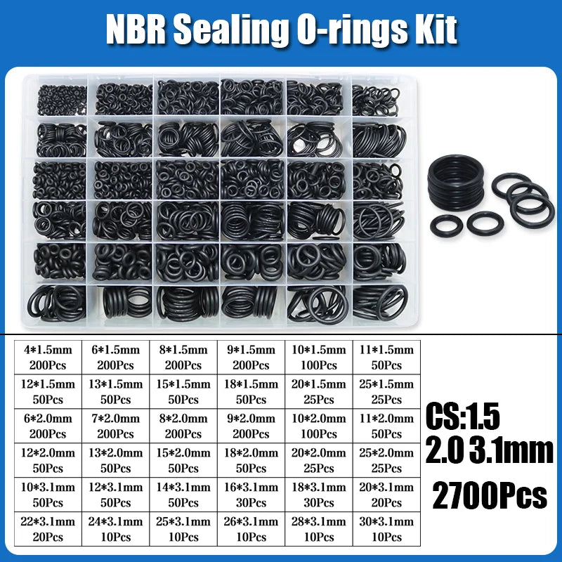 O Ring NBR Seal Washer Plumbing Gasket Thickness 1/1.5/2.0/2.4/3.1/4.0 Nitrile Butadiene Rubber Spacer Oil Resistance Oring Kit