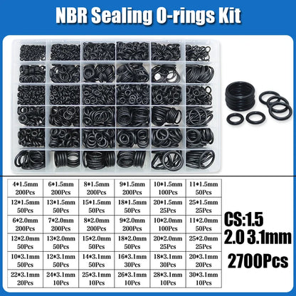 O Ring NBR Seal Washer Plumbing Gasket Thickness 1/1.5/2.0/2.4/3.1/4.0 Nitrile Butadiene Rubber Spacer Oil Resistance Oring Kit