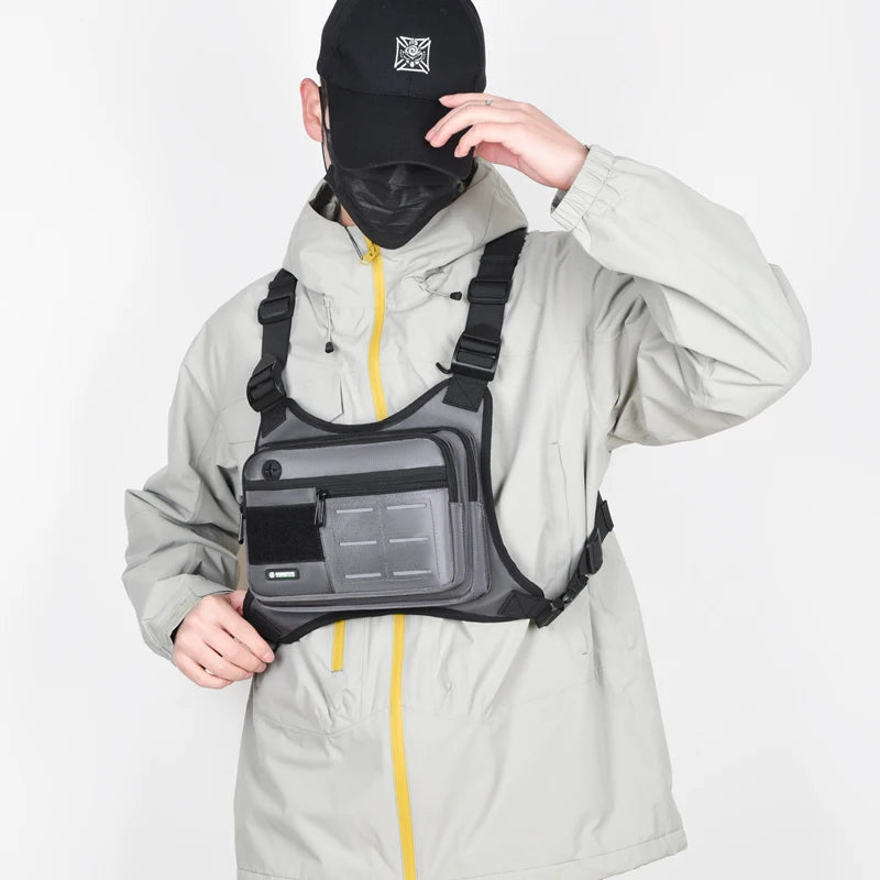 Tactical Chest Rig Bag Men Waterproof Crossbody Harness Vest Molle Pouch Outdoor Hiking Cycling Running EDC Gear Storage Pack