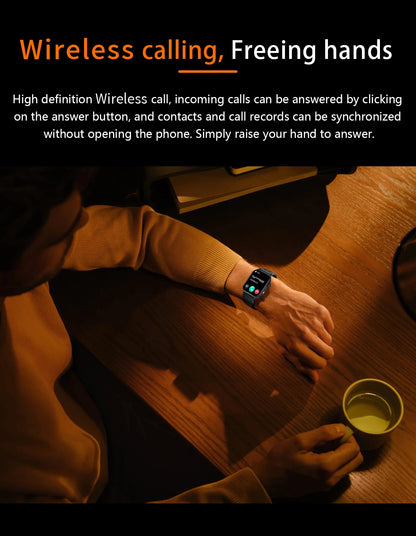 LIGE 2.01" HD Wyświetlacz Smartwatch dla Mężczyzn Kobiet Monitor Zdrowia Zegarki Sportowe Fitness AI Głos Rozmowy Bluetooth Męski Smartwatch Nowość