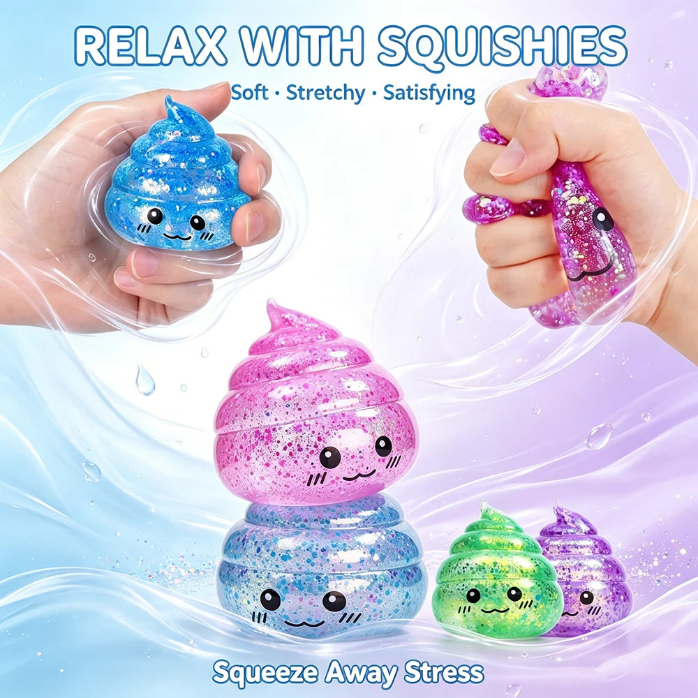 Novelty Squishy Poo Stress Ball Squishies Toys Maltose Funny Stretch Squeeze Fidget Toys for Adults Stress Relief Prank Gift