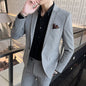 High-End Men's 3-Piece Smart Casual Business Suit Set with Vest Trousers British Dress for Party Wedding Elegant