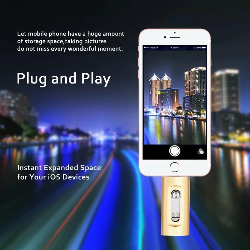 4-in-1 USB 3.0 External Flash Drive for iPhone & Type-C & Android & PC, Easy Backup and File Transfer, Photo Stick Memory Stick