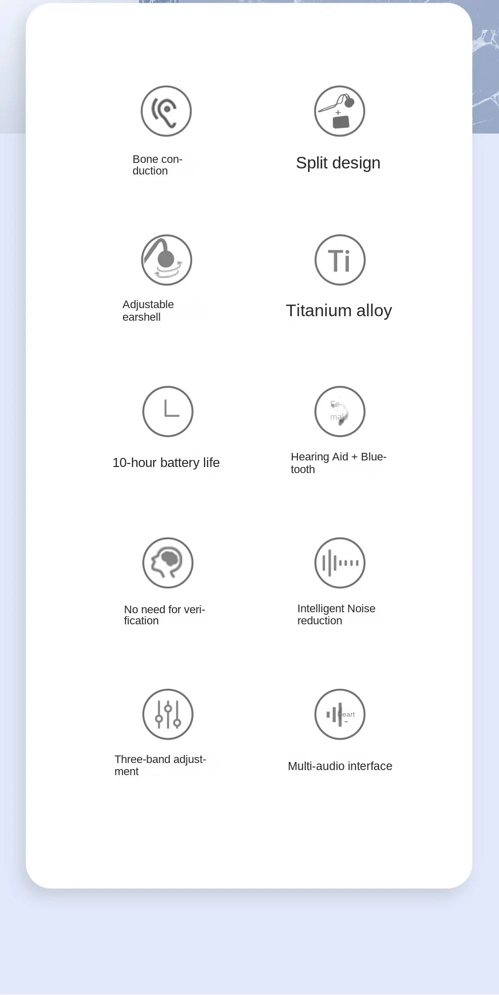 Nowy zestaw słuchawkowy HUHD B2S+ do aparatów słuchowych z przewodnictwem kostnym, mocowany z tyłu, dla osób starszych, bezprzewodowy zestaw słuchawkowy Bluetooth