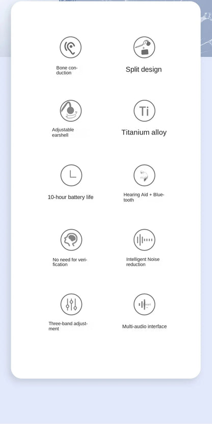 Nowy zestaw słuchawkowy HUHD B2S+ do aparatów słuchowych z przewodnictwem kostnym, mocowany z tyłu, dla osób starszych, bezprzewodowy zestaw słuchawkowy Bluetooth