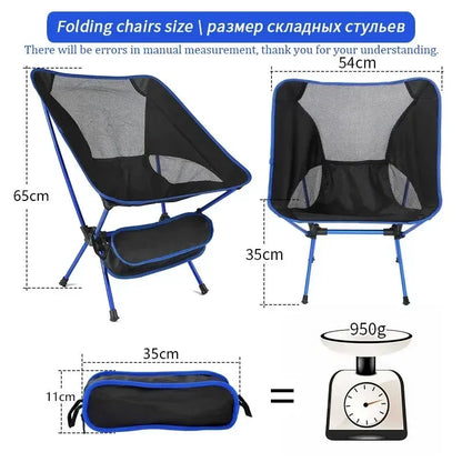 Outdoor Portable Folding Chair Beach Chairs for BBQ Travel Beach Hiking Picnic Seat Easy to Carry Convenient