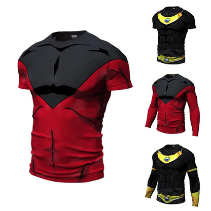 New Cosplay Printed Clothing Fitness Running T shirt Men O-Neck Cartoon Bodybuilding Sport Shirts Tops Gym Men T shirt