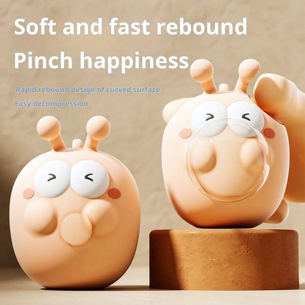 Cartoon Figure Bubble Blowing Decompression Toy for Children Pet Puffs Bubbles Pinch Artifact Soft Toys for Stress Relief
