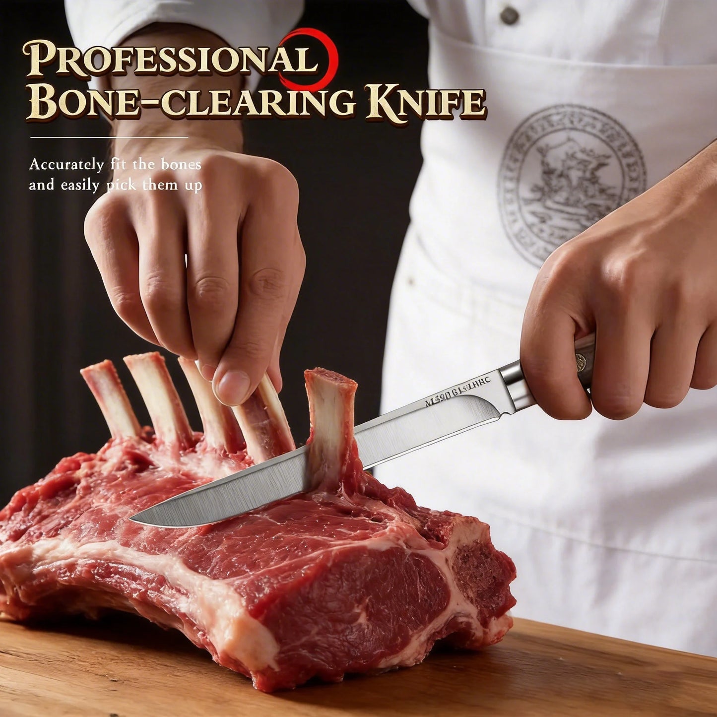 High-hardness stainless steel kitchen knife, professional fruit knife with leather sheath, ideal for cutting meat and cooking