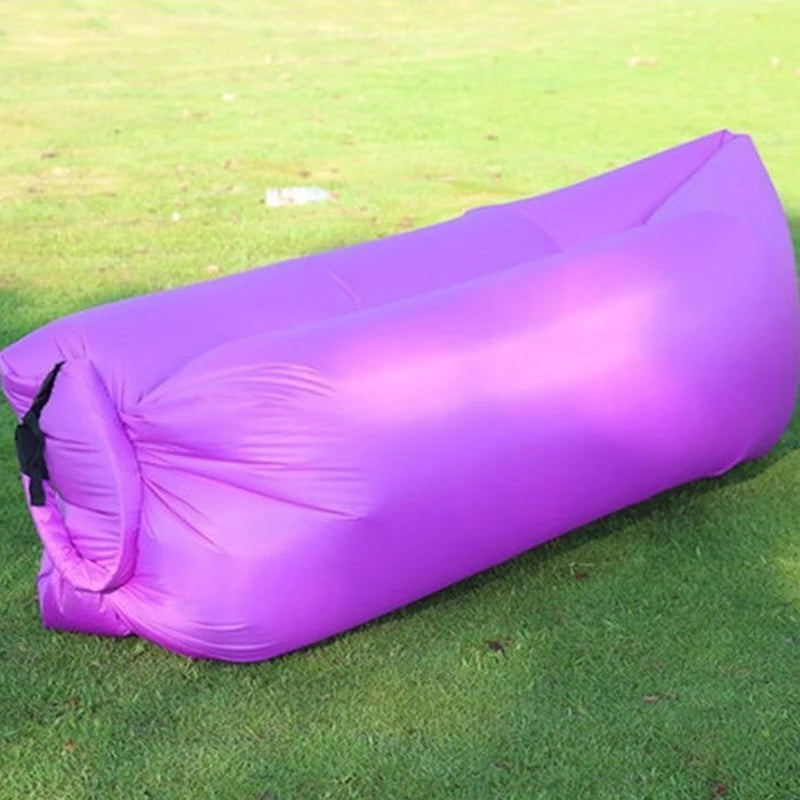 Outdoor Lazy Inflatable Sofa Air Bed Single Lounge Chair Portable Camping Lunch Break No Need for Inflation Folding Portable