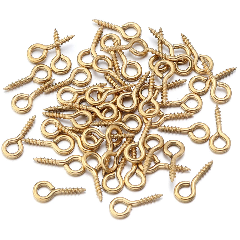 20-50pcs/lot Stainless Steel Eyepin Keychain Hook Eye Pins Mini Screw Pendants DIY Threaded Pin Fitting DIY Jewelry Bracelet