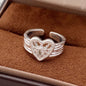PANJBJ 925 Sterling Silver Lotus Ring For Women Retro TextureJewelry Irregular Creativity Adjustable Jewelry Party Gift Dropship