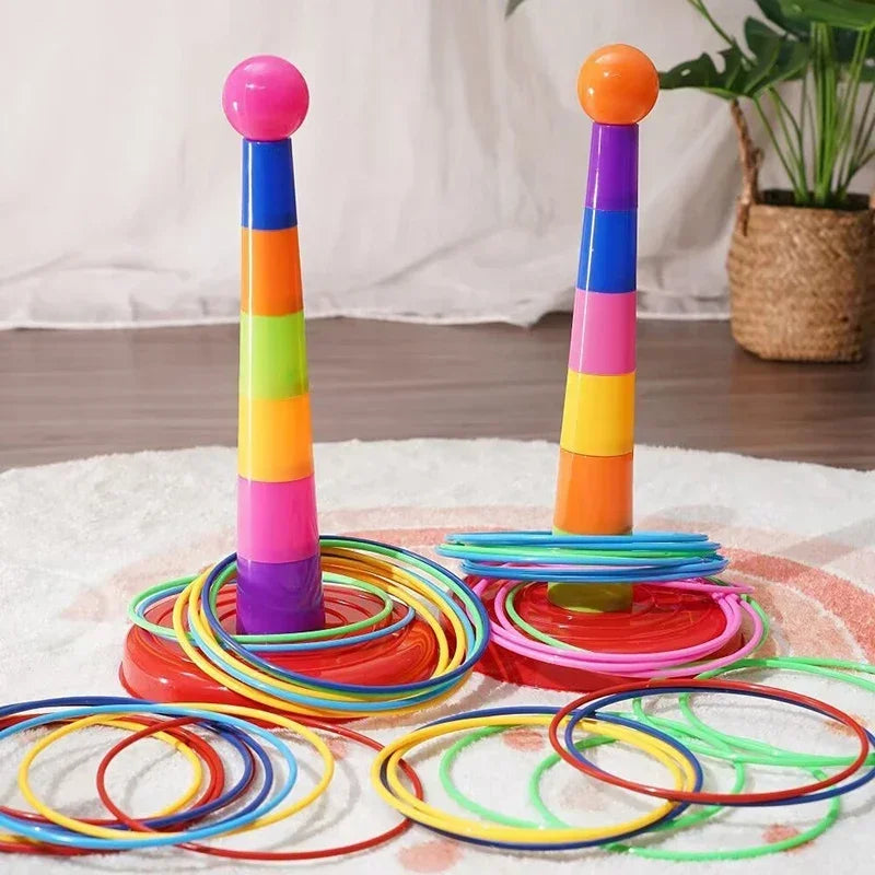 Children Throw Circle Game Ferrule Stacked Toys Fun Indoor Outdoor Parent-Child Interactive Circle Layers Early Education Gift