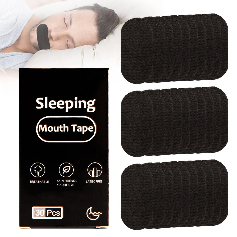 30Pcs Mouth Tape Sleeping Keep Mouth Close Prevent Snoring Sleep Strip for Home Anti Snoring Improved Sleeping Snoring Relief