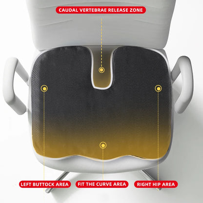 Comfortable breathable seat cushion, U-shaped design wave sponge massage cushion can relieve buttock pressure/coccyx pain