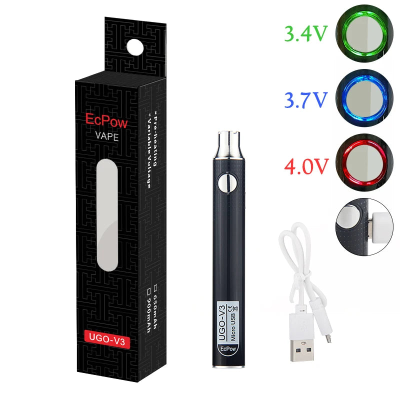 1pcs UGO-V3 900mAh Electric Soldering Iron Battery 3.4V-4.0V Preheat VV Slim Pen for 510 Thread Welding Heating Tool Pen
