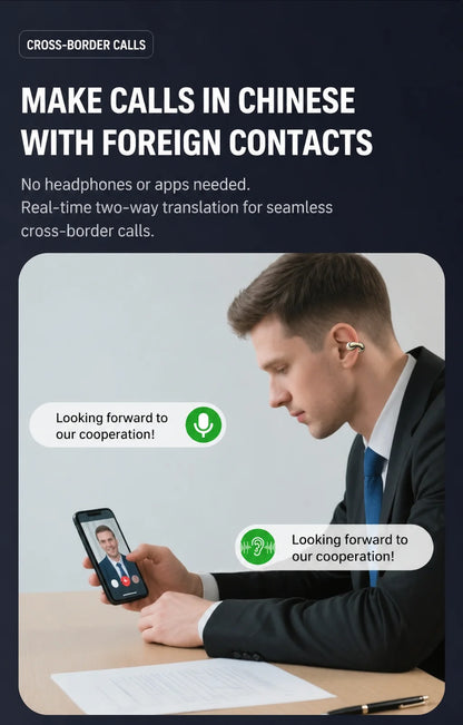 MONOISE Q8 AI Translation Earbuds Wireless Bluetooth 115 Languages Real Time Translator Semi In Ear Headphones with Mic