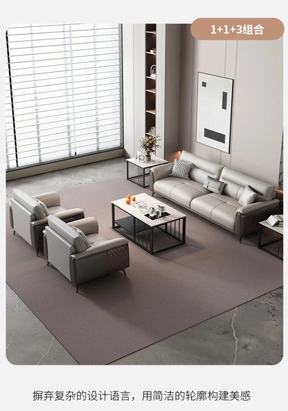 Office Sofa Business Reception Room Meeting Three Single Small Simple Modern Office Sofa Coffee Table Combination