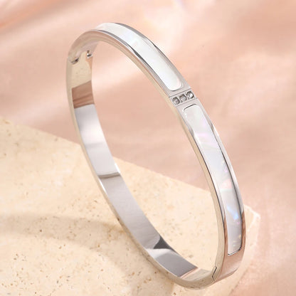 5pcs/Set Minimalist Elegant Luxury Sparkling Bangle Bracelets High-End Titanium Steel Bracelets For Women