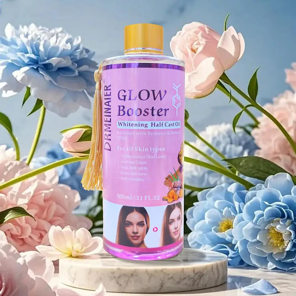 Booster Lightening Radiance Half Cast Oil 300ml Brightening Body Oil for All Skin Types, Brightening & Repairing Body Oil Skinca