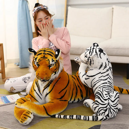 50/75cm Lifelike Tiger Plush Toys Soft Wild Animals Simulation White Brown Tiger Doll Children Kids Birthday Gift