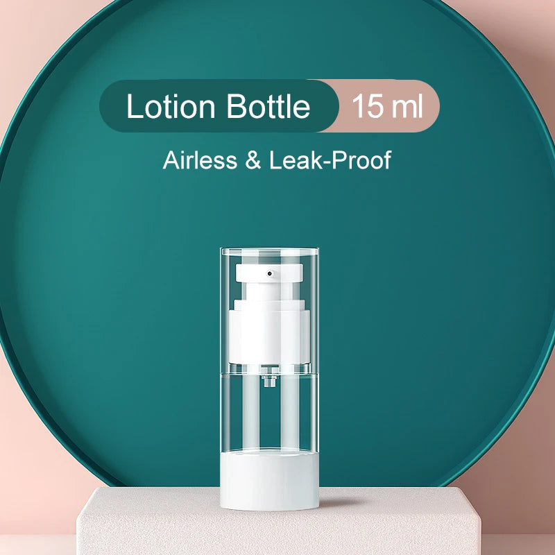 15/30/50/100ML Clear Airless Cosmetic Cream Pump Bottle Refillable Vacuum Dispenser Spray Lotion Bottle for Travel Makeup Contai