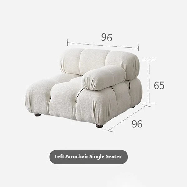 Any Size Custom Cream Teddy Fabric Modular Sofa Combine Modules High Elastic Latex Foam Fill Nordic Minimalist Living Room Sofa