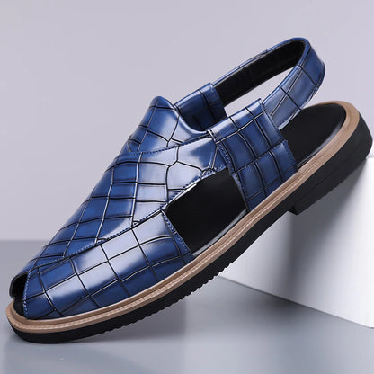Men's Summer Breathable Soft-Soled Roman Sandals Anti-Slip Comfortable Slip-On Casual Covered-Toe Shoes-2021