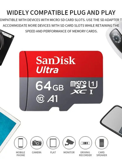 Original SanDisk Memory card 32GB 64GB Class10 128GB 140MB/s UHS-I flash micro TF/SD Card C10 Ultra A1 microSDHC/SDXC