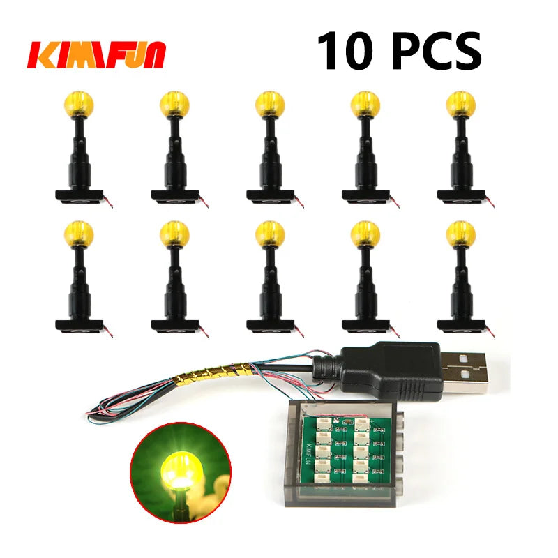 10PCS 0.8mm Pin RGB LED For LEGO Building Blocks USB Lamp DIY Street Light City Electric Decorate 1X1 Brick Compatible All Brand