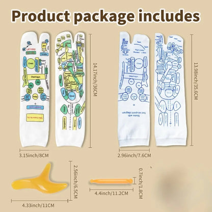 2 Types Reflexology Socks Set Tool Acupressure Acupuncture Trigger Point Foot Pain Relief Remedy Acupoint Massage Foot Care Tool