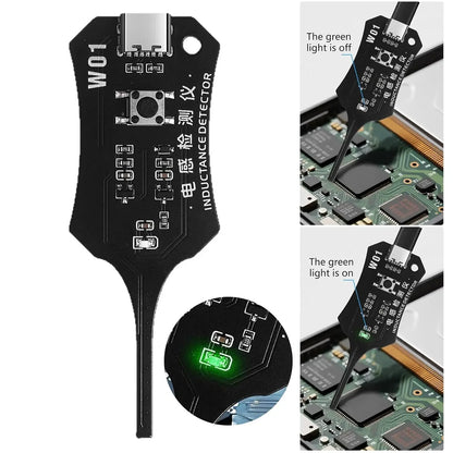 W01 Inductor Detector Tool Motherboard Coil Tester for phone motherboard Repair Electromagnetic Induction Quick Fault Check