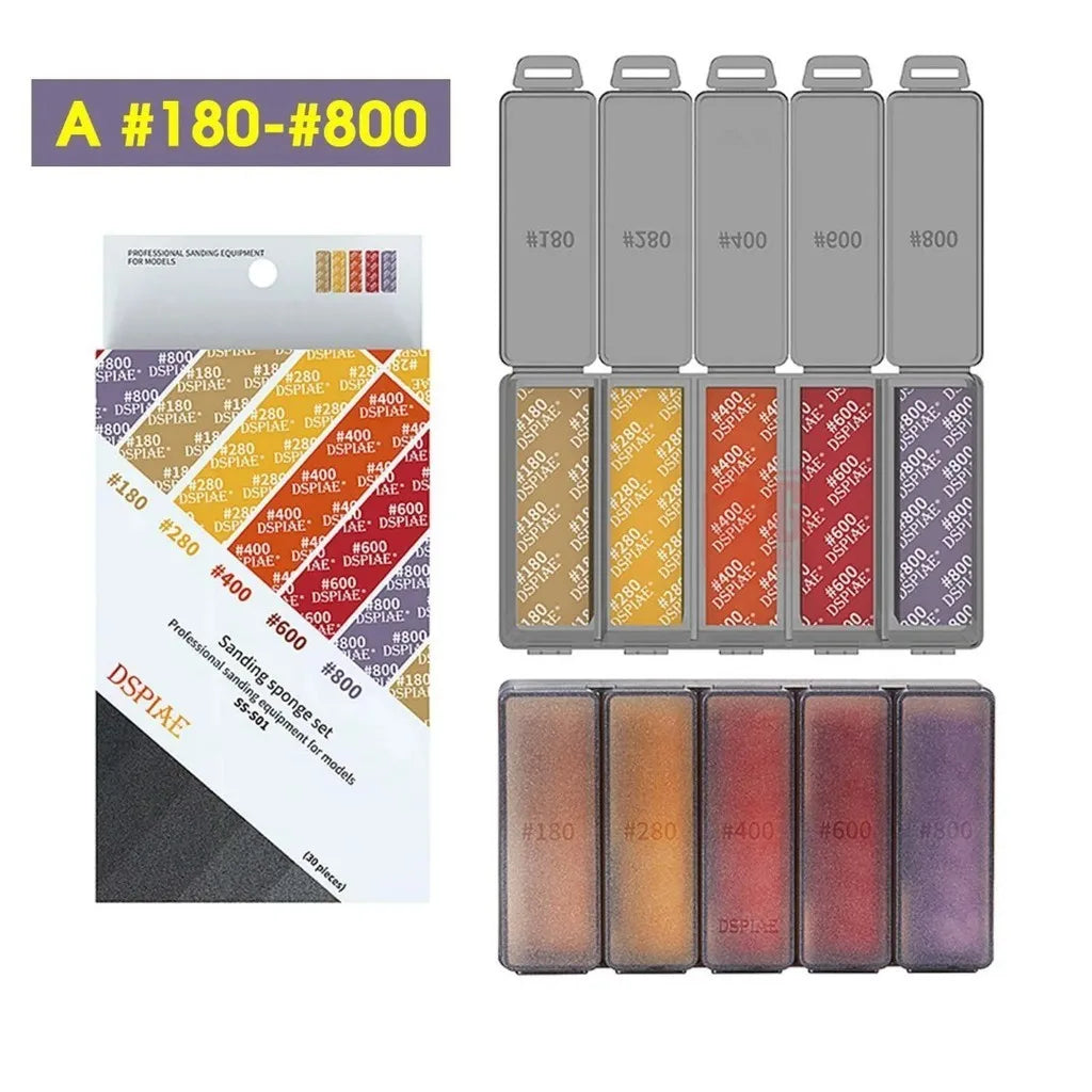 DSPIAE SS-S01 SS-S02 Model Sponge Sandpaper Combo Set for Gundam  Model Making Tool Grinding Polishing Sanding Paper DIY Craft