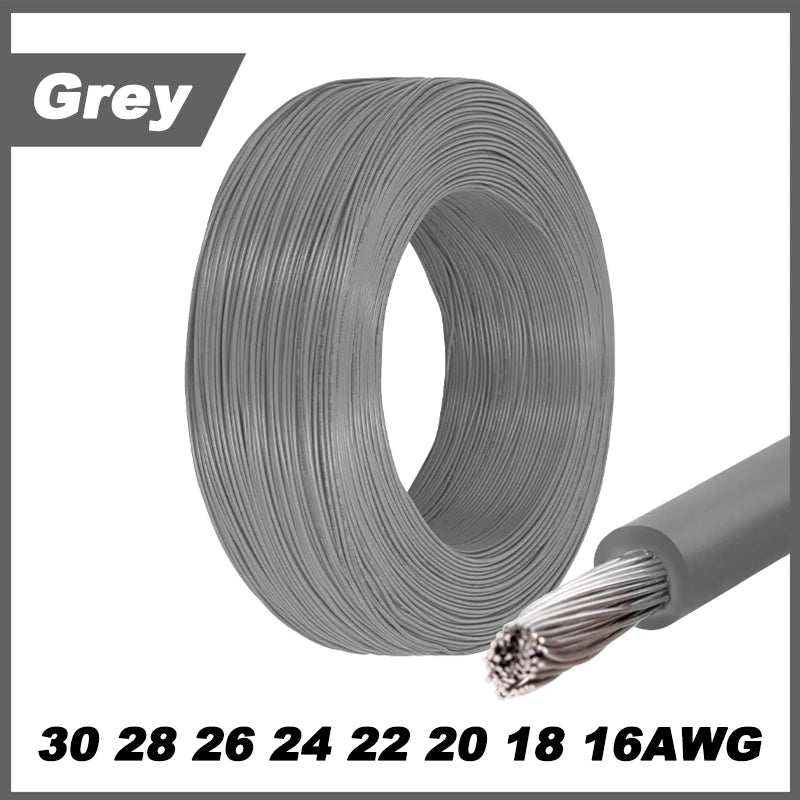 12Colors 1007 Stranded Electric Wire 5/10M 30/28/26/24/22/20/18/16AWG PVC Insulated Tinned Plating Copper Cable for DIY LED Line