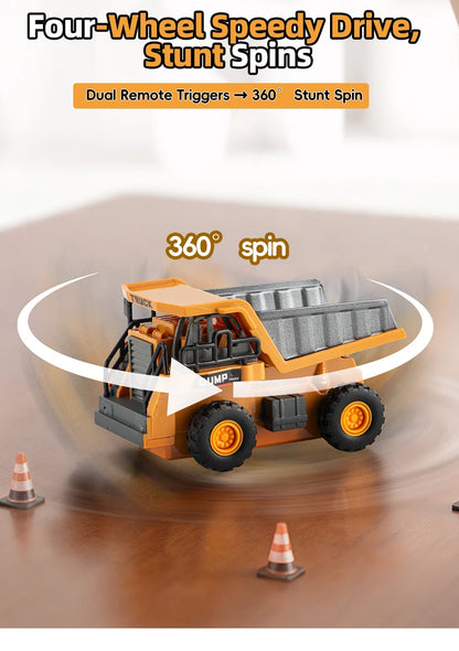 2026New Full-Scale Mini Excavator Tipper Truck 1:64 Remote Control Engineering Vehicle Mini Forklift Birthday Gift Toy RC Trucks