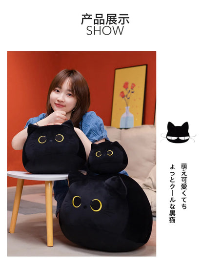 10/30CM Cute White Black Cat Plush Toys Soft Pillow Kawaii Kitten Cat Cartoon Stuffed Animals Cushion Decoration Pendant Gift
