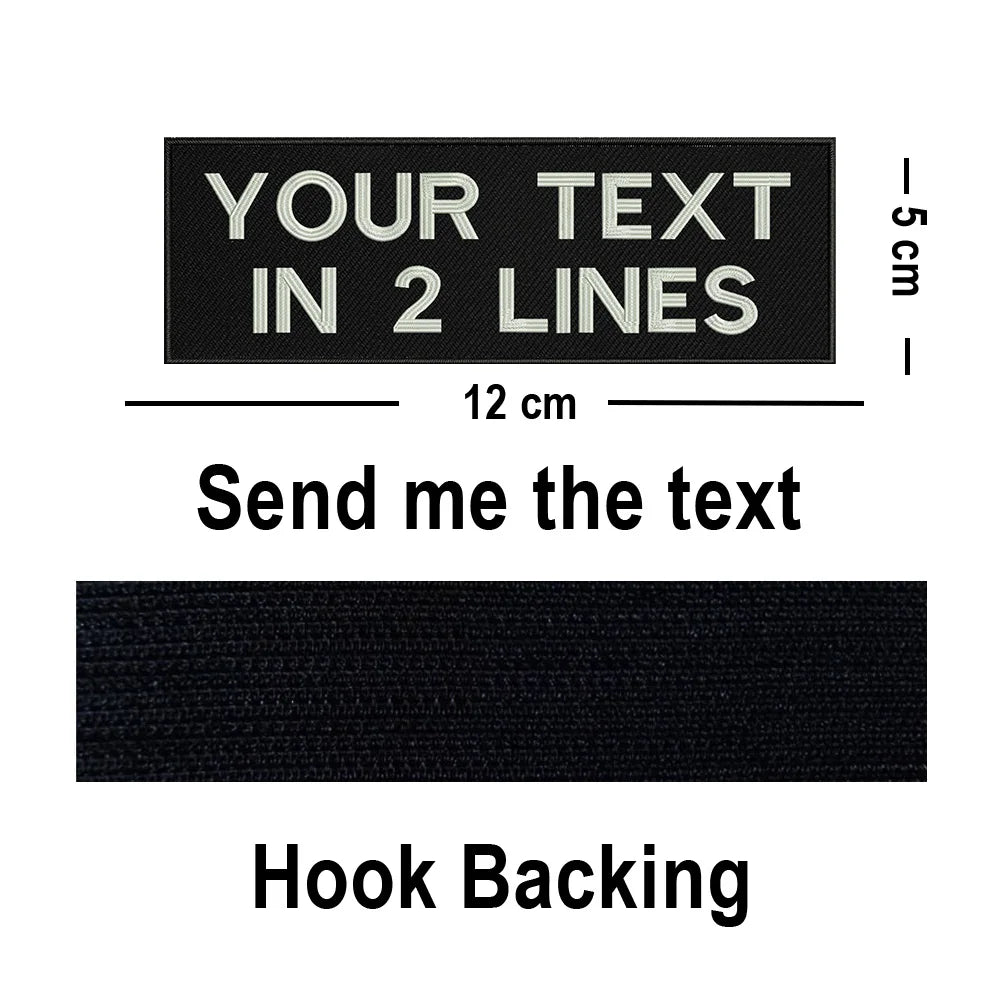 Custom Big Size Patches Personalized Name Embroidered Patch Stripes Badge Emblems Iron On Or Hook Loop Applique For Clothes