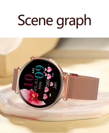 Smartwatch zdrowotny klasy pielęgniarskiej dla kobiet z ekranem AMOLED HD, wodoodpornością IP68, ciśnieniem krwi, połączeniami BT – modny zegarek dla kobiet