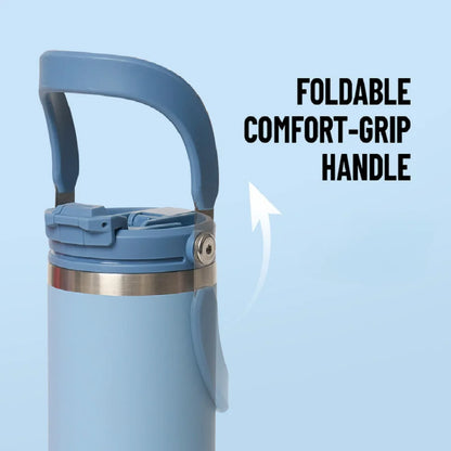 Tyeso 600ML Vacuum Flasks Handle Coffee Mug 304 Stainless Steel Ice Cup Car Bottle Hot Cold Retention Drinkware for Outdoor