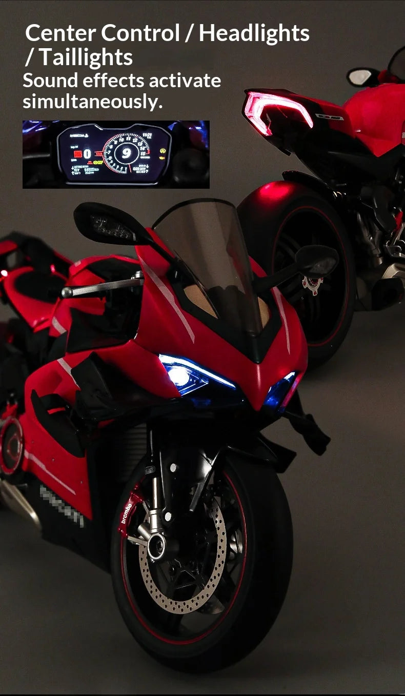 XLG 1:7 Ducati Panigale V4S Motorcycle Model - Alloy Die-Cast with Smoke Effect & Light/Sound Official Licensed Collector‘s Gift