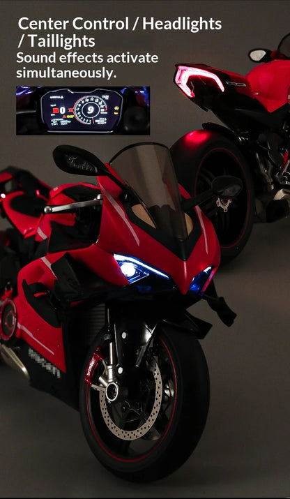 XLG 1:7 Ducati Panigale V4S Motorcycle Model - Alloy Die-Cast with Smoke Effect & Light/Sound Official Licensed Collector‘s Gift