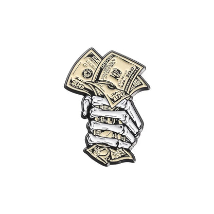 Creative US Dollar Money Enamel Pins Collection Cartoon Banknote Get Rich Brooch Backpack Lapel Metal Badge Fun Jewelry for Gift