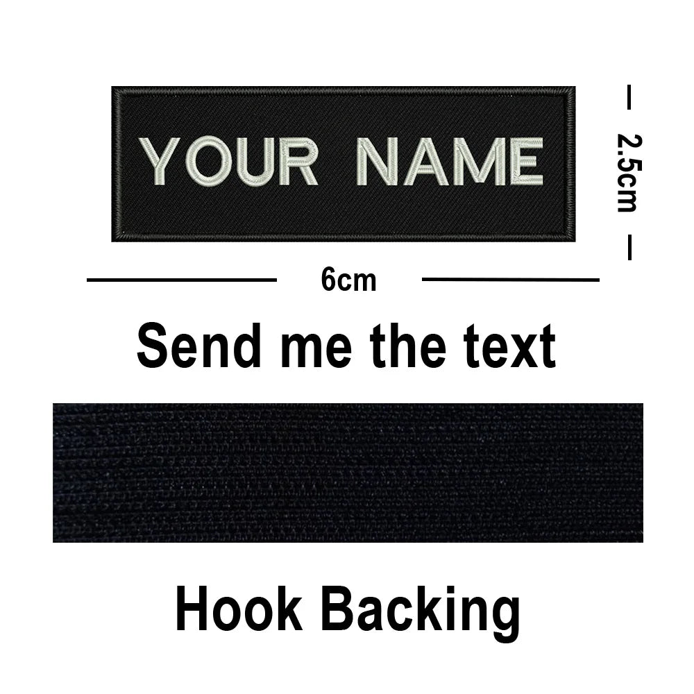 Custom Big Size Patches Personalized Name Embroidered Patch Stripes Badge Emblems Iron On Or Hook Loop Applique For Clothes