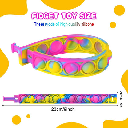 Colorful Silicone Bracelet Anxiety Sensory for Autism Adult Pops Bubble Simple Dimple Toy Fidget Anti Stress Relief Toys Game